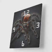 Scary Tarantula Spider Arachnophobia Quadratische Wanduhr (Winkel)