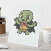Scary turtle vampire Halloween Oversized T-Shirt Sockelschild (In Situ)