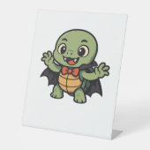 Scary turtle vampire Halloween Oversized T-Shirt Sockelschild (Vorderseite)