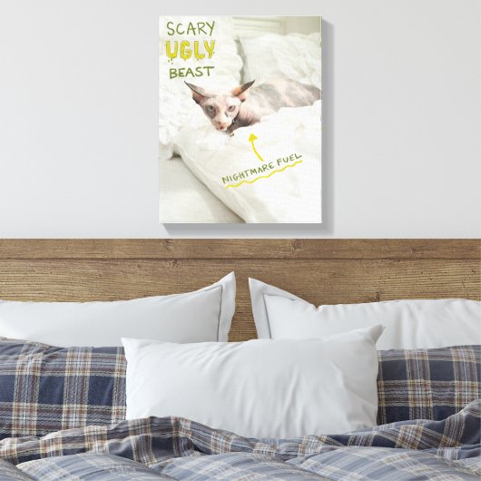 Scary Ugly Cat Leinwanddruck (Insitu (Schlafzimmer))