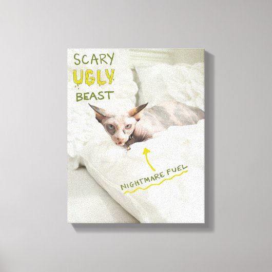 Scary Ugly Cat Leinwanddruck (Vorderseite)