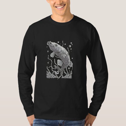 Scary underwater sea fish predator T-Shirt (Vorderseite)