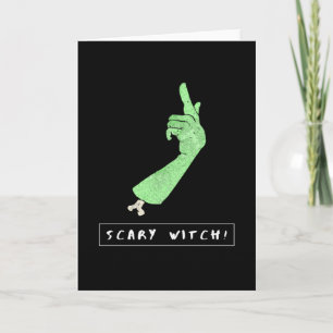 Scary Witch Funny Halloween Karte