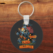 Scary Witch On a Broom Schlüsselanhänger (Vorderseite)