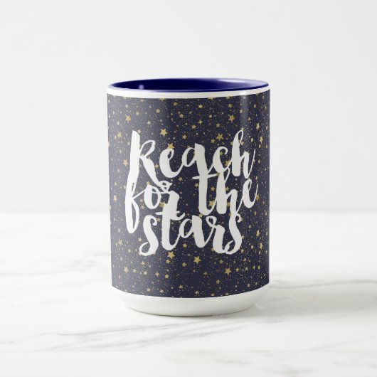 Scatted Gold Navy Blue Stars Tasse (Zentrum)