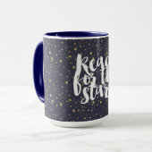 Scatted Gold Navy Blue Stars Tasse (Vorderseite Links)
