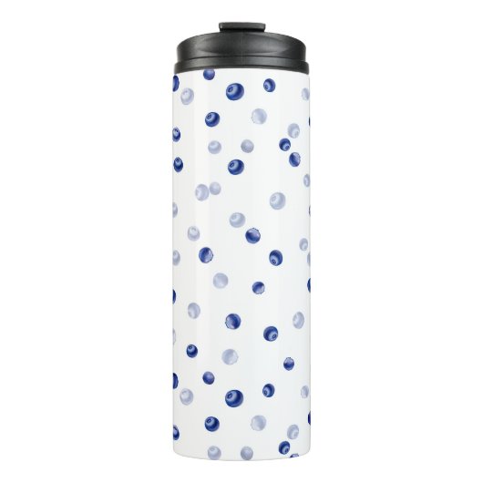 Scatter Blueberries Seamless Pattern Thermosbecher (Vorderseite)