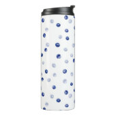 Scatter Blueberries Seamless Pattern Thermosbecher (Nach links gedreht)