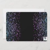 Scatter Glitzer Blau und Lila Abschluss Einladung (Rückseite)