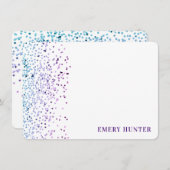 Scatter Glitzer Blau und Lila Mitteilungskarte (Vorne/Hinten)