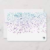 Scatter Glitzer Blau und Lila Mitteilungskarte (Rückseite)