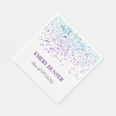 Scatter Glitzer Blau und Lila Serviette (Ecke)