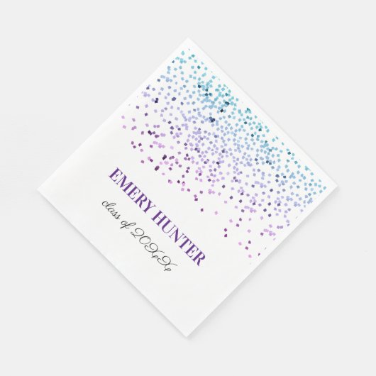 Scatter Glitzer Blau und Lila Serviette (Ecke)