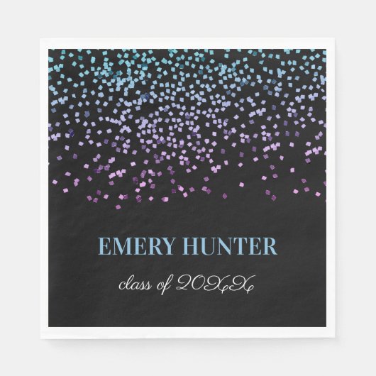 Scatter Glitzer Blau und Lila Serviette (Vorderseite)