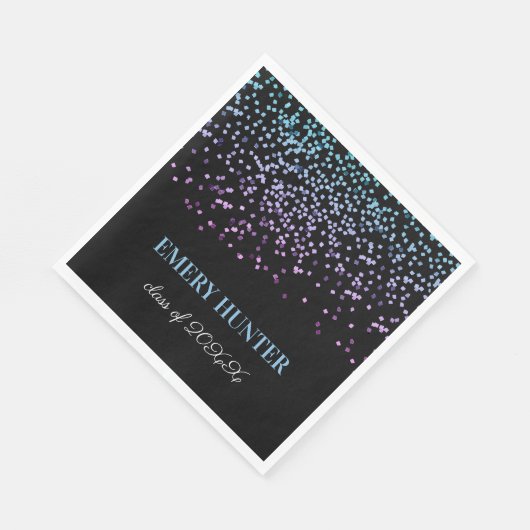 Scatter Glitzer Blau und Lila Serviette (Ecke)