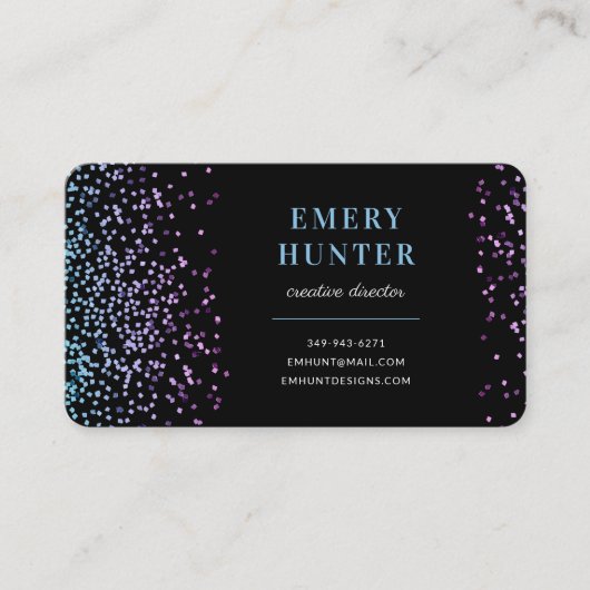 Scatter Glitzer Blau und Lila Visitenkarte (Vorderseite)