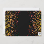 Scatter Glitzer Gold und Orange Abschluss Einladung (Rückseite)