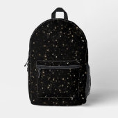 Scatter Gold Stars auf schwarz Bedruckter Rucksack (Vorderseite)