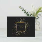 Scatter Imitate Gold Confetti Black Danke-Card Dankeskarte (Stehend Vorderseite)
