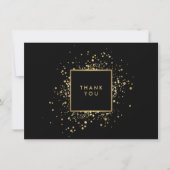 Scatter Imitate Gold Confetti Black Danke-Card Dankeskarte (Vorderseite)