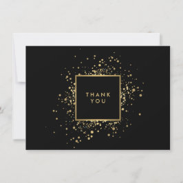 Scatter Imitate Gold Confetti Black Danke-Card Dankeskarte
