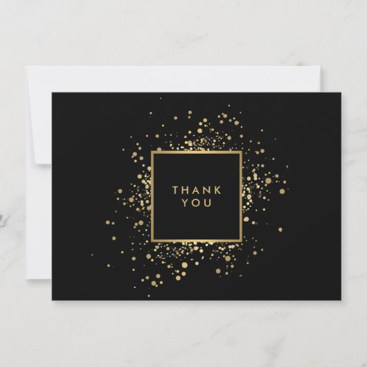Scatter Imitate Gold Confetti Black Danke-Card Dankeskarte (Vorderseite)