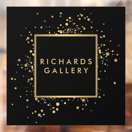 Scatter Imitate Gold Confetti Black Fensteraufkleber (Blatt 2)