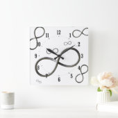 Scatter Infinity-Symbol | Geek Quadratische Wanduhr (Zuhause)