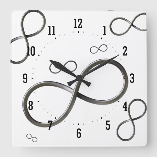Scatter Infinity-Symbol | Geek Quadratische Wanduhr (Vorderseite)