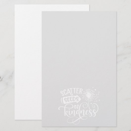 Scatter Seeds of Kindness Gray & White Stationery (Vorne/Hinten)