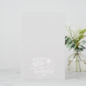 Scatter Seeds of Kindness Gray & White Stationery (Stehend Vorderseite)