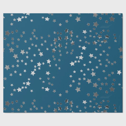 Scatter Stars on Blue Geschenkpapier (Saum)