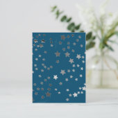 Scatter Stars on Blue Postkarte (Stehend Vorderseite)