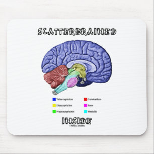 Scatterbrained Inside (Gehirnanatomie-Spaß) Mousepad