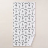 Scattered Bicycle Print Muster CUSTOM BG FARBE Badehandtuch (Badehandtuch)
