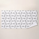 Scattered Bicycle Print Muster CUSTOM BG FARBE Badehandtuch (Badehandtuch)