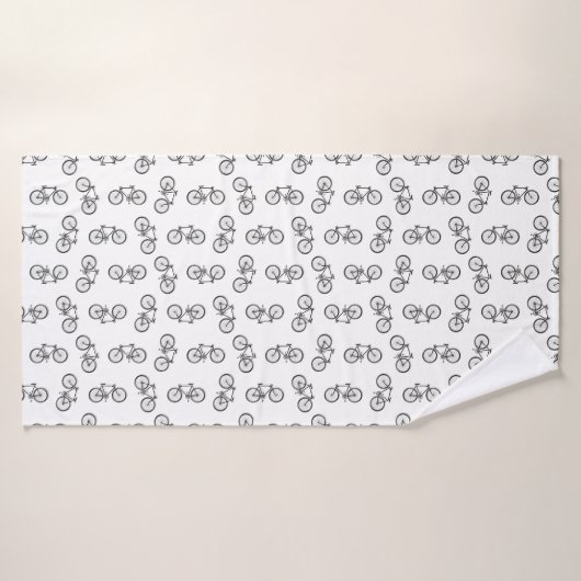 Scattered Bicycle Print Muster CUSTOM BG FARBE Badehandtuch (Badehandtuch)