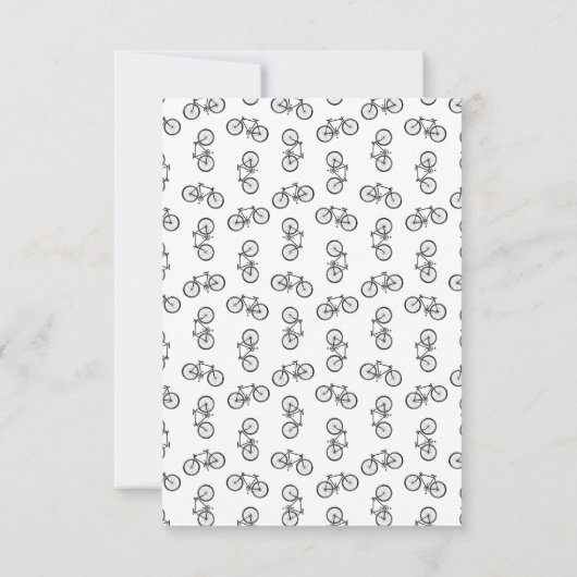 Scattered Bicycle Print Muster CUSTOM BG FARBE Dankeskarte (Rückseite)
