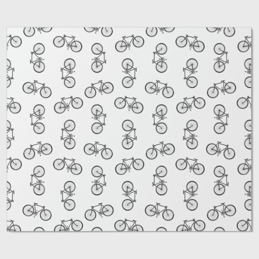 Scattered Bicycle Print Muster CUSTOM BG FARBE Geschenkpapier (Flach)