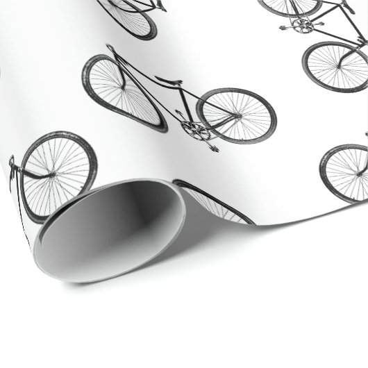 Scattered Bicycle Print Muster CUSTOM BG FARBE Geschenkpapier (Rolleneckpunkt)