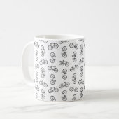 Scattered Bicycle Print Muster CUSTOM BG FARBE Kaffeetasse (Vorderseite Links)