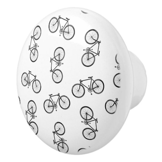Scattered Bicycle Print Muster CUSTOM BG FARBE Keramikknauf (Rechts)