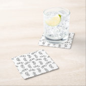 Scattered Bicycle Print Muster CUSTOM BG FARBE Rechteckiger Pappuntersetzer (Vor Ort)