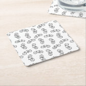 Scattered Bicycle Print Muster CUSTOM BG FARBE Rechteckiger Pappuntersetzer (angewinkelt)