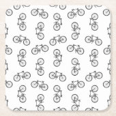 Scattered Bicycle Print Muster CUSTOM BG FARBE Rechteckiger Pappuntersetzer (Vorderseite)