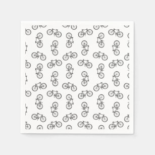 Scattered Bicycle Print Muster CUSTOM BG FARBE Serviette