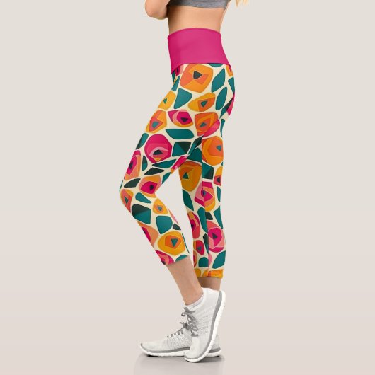 Scattered Floral Love Capri Leggings (Links)