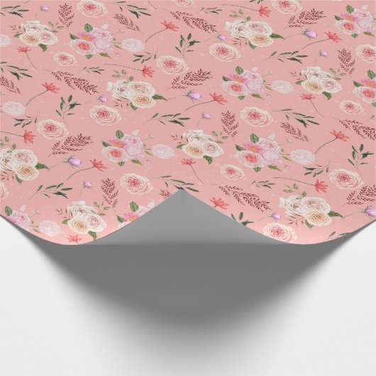 Scattered Flower Wrapping Paper Geschenkpapier (Ecke)