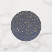 Scattered Gold Navy Blue Stars Confetti Konfetti (Klein Vorderseite)