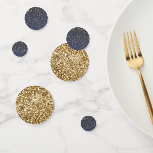 Scattered Gold Navy Blue Stars Confetti Konfetti (Gruppe)